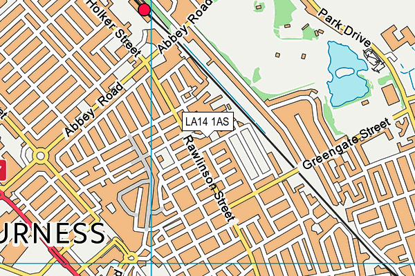 LA14 1AS map - OS VectorMap District (Ordnance Survey)