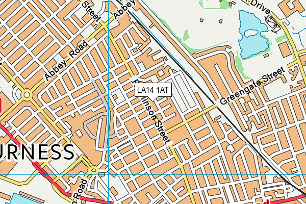 LA14 1AT map - OS VectorMap District (Ordnance Survey)