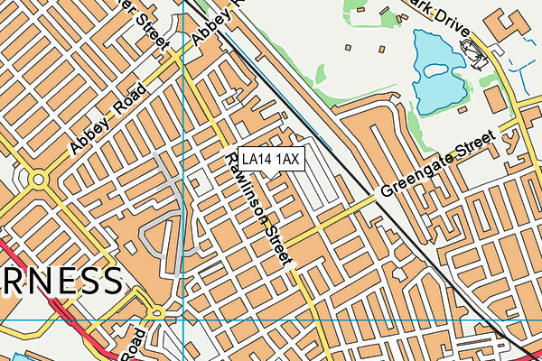 LA14 1AX map - OS VectorMap District (Ordnance Survey)