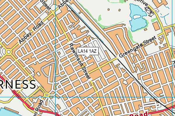 LA14 1AZ map - OS VectorMap District (Ordnance Survey)