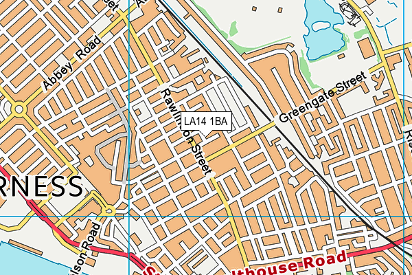 LA14 1BA map - OS VectorMap District (Ordnance Survey)