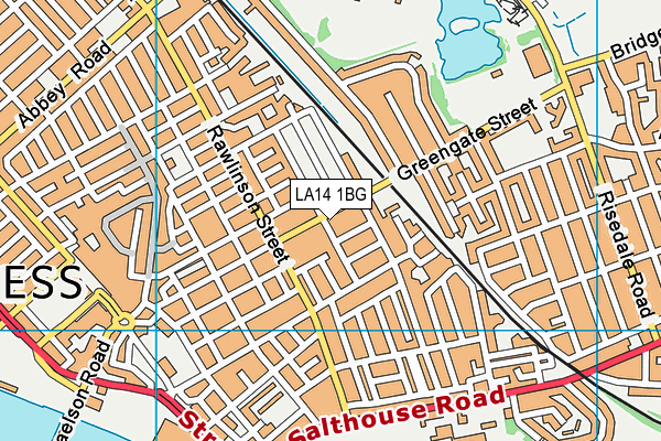 LA14 1BG map - OS VectorMap District (Ordnance Survey)