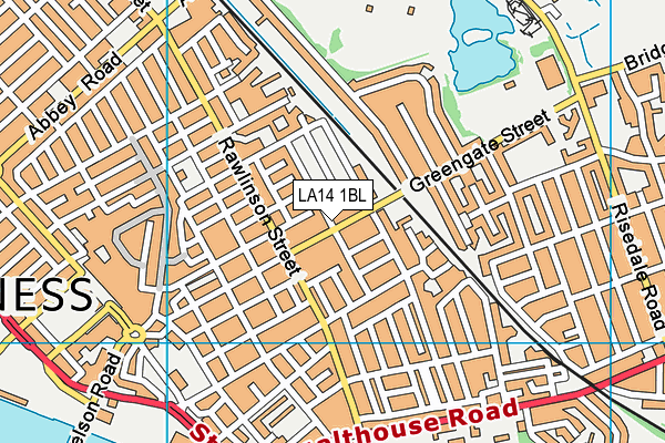 LA14 1BL map - OS VectorMap District (Ordnance Survey)