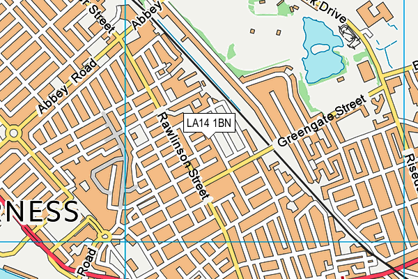 LA14 1BN map - OS VectorMap District (Ordnance Survey)