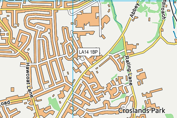 LA14 1BP map - OS VectorMap District (Ordnance Survey)