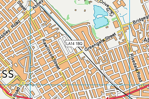 LA14 1BQ map - OS VectorMap District (Ordnance Survey)