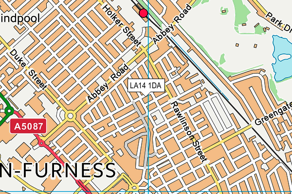 LA14 1DA map - OS VectorMap District (Ordnance Survey)