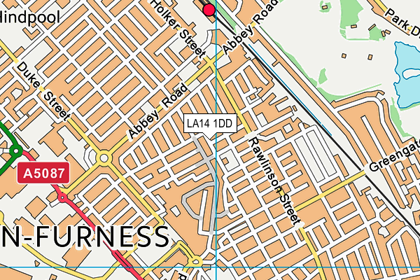 LA14 1DD map - OS VectorMap District (Ordnance Survey)