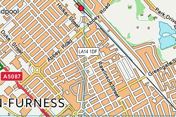 LA14 1DF map - OS VectorMap District (Ordnance Survey)