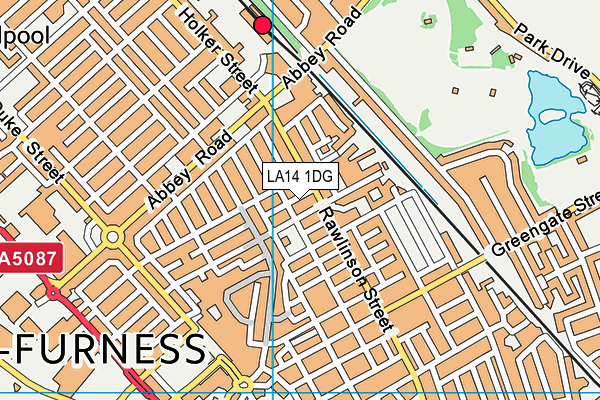 LA14 1DG map - OS VectorMap District (Ordnance Survey)