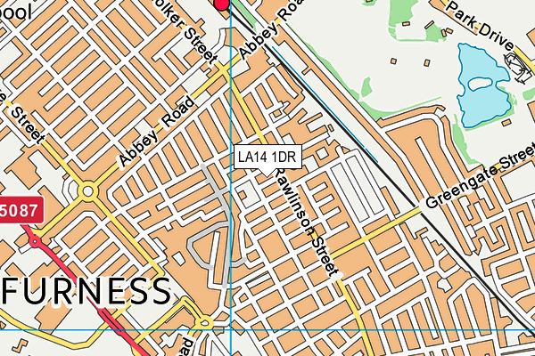 LA14 1DR map - OS VectorMap District (Ordnance Survey)