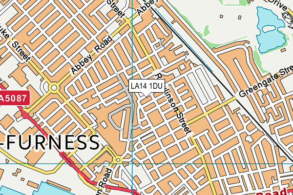 LA14 1DU map - OS VectorMap District (Ordnance Survey)