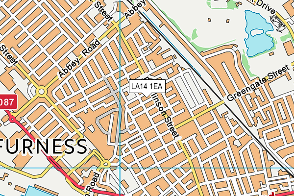 LA14 1EA map - OS VectorMap District (Ordnance Survey)