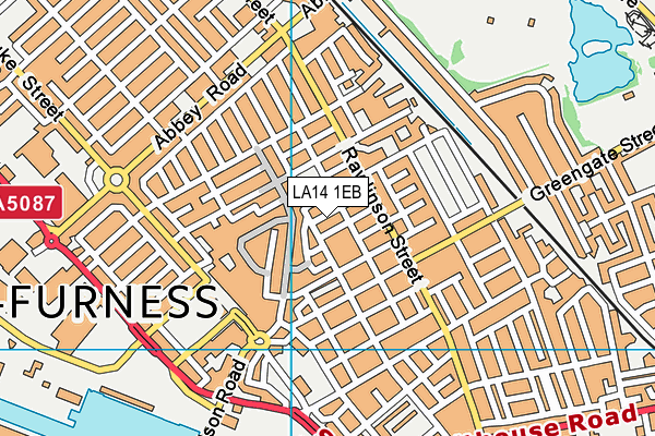 LA14 1EB map - OS VectorMap District (Ordnance Survey)