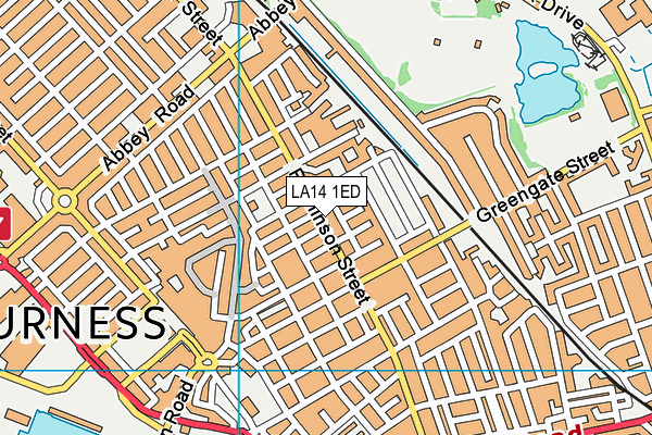LA14 1ED map - OS VectorMap District (Ordnance Survey)