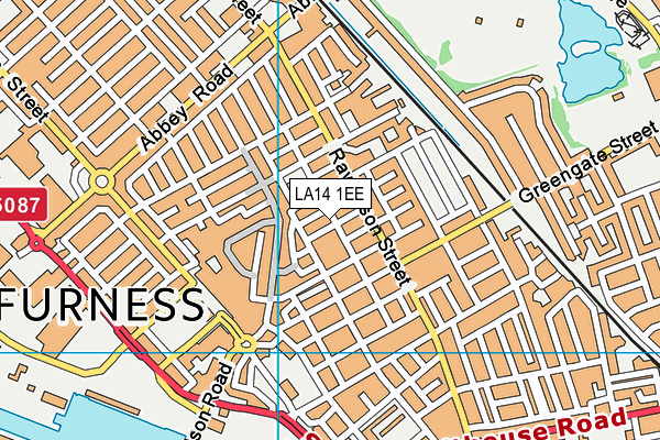 LA14 1EE map - OS VectorMap District (Ordnance Survey)