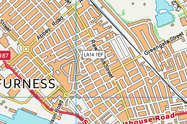 LA14 1EF map - OS VectorMap District (Ordnance Survey)