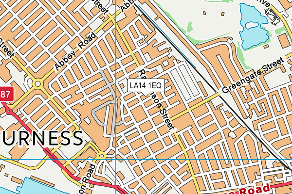 LA14 1EQ map - OS VectorMap District (Ordnance Survey)
