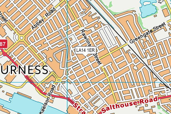 LA14 1ER map - OS VectorMap District (Ordnance Survey)