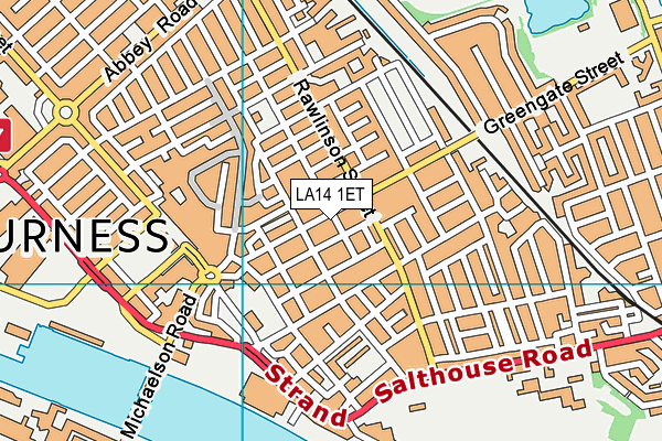 LA14 1ET map - OS VectorMap District (Ordnance Survey)