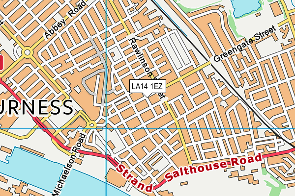 LA14 1EZ map - OS VectorMap District (Ordnance Survey)