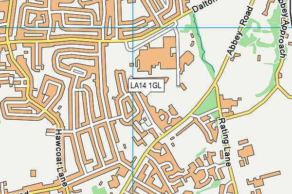 LA14 1GL map - OS VectorMap District (Ordnance Survey)
