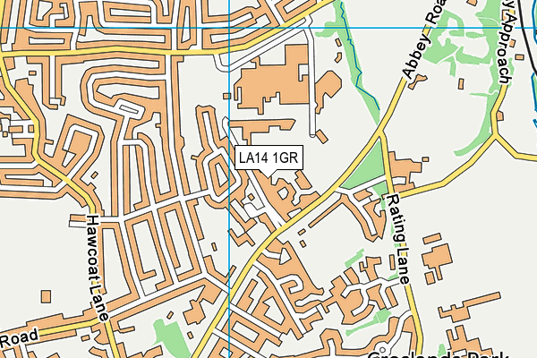 LA14 1GR map - OS VectorMap District (Ordnance Survey)
