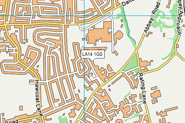 LA14 1GS map - OS VectorMap District (Ordnance Survey)