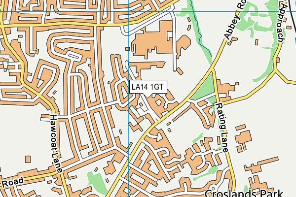 LA14 1GT map - OS VectorMap District (Ordnance Survey)