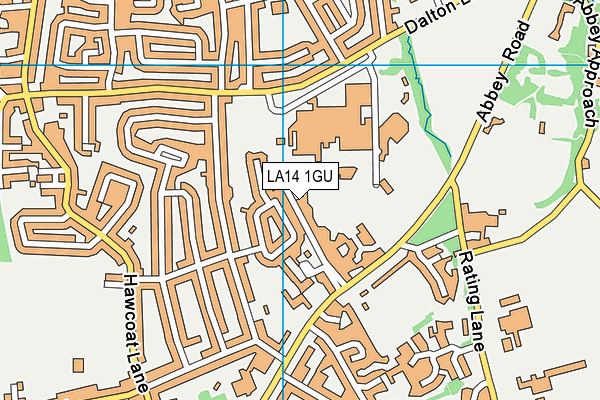 LA14 1GU map - OS VectorMap District (Ordnance Survey)
