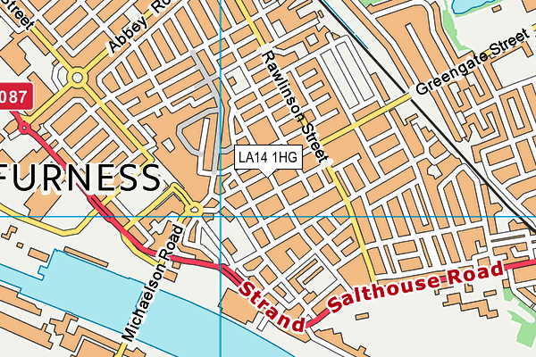 LA14 1HG map - OS VectorMap District (Ordnance Survey)