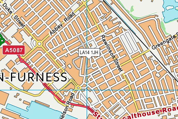 LA14 1JH map - OS VectorMap District (Ordnance Survey)