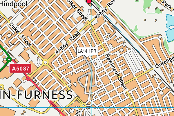 LA14 1PR map - OS VectorMap District (Ordnance Survey)