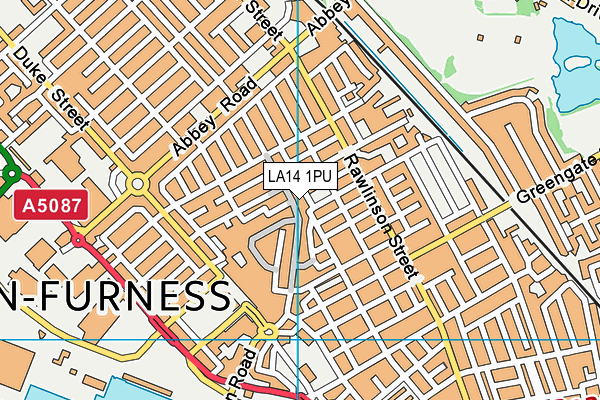 LA14 1PU map - OS VectorMap District (Ordnance Survey)