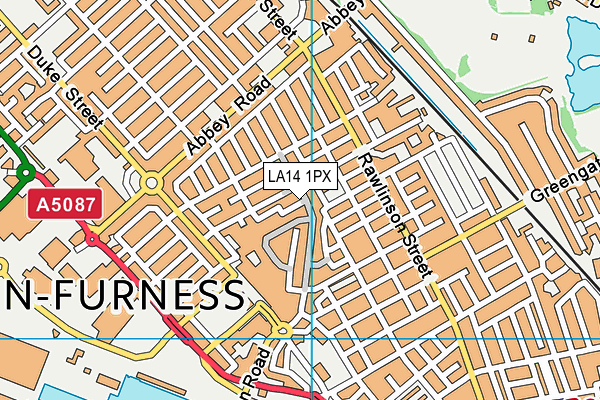 LA14 1PX map - OS VectorMap District (Ordnance Survey)