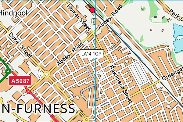 LA14 1QP map - OS VectorMap District (Ordnance Survey)