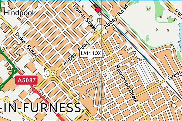 LA14 1QX map - OS VectorMap District (Ordnance Survey)