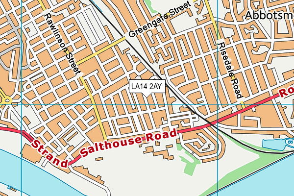 LA14 2AY map - OS VectorMap District (Ordnance Survey)