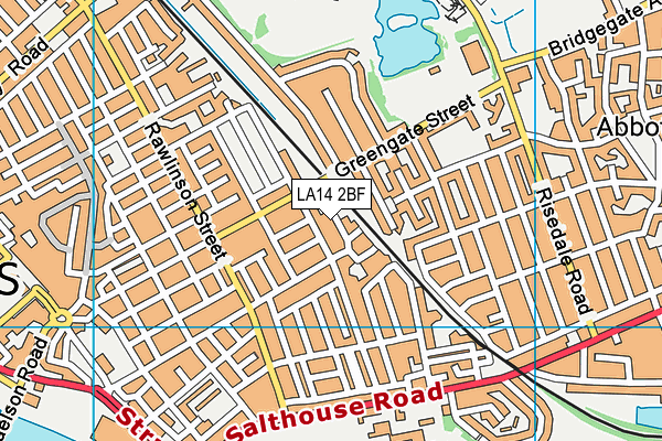LA14 2BF map - OS VectorMap District (Ordnance Survey)