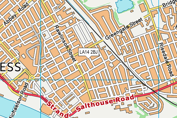 LA14 2BJ map - OS VectorMap District (Ordnance Survey)