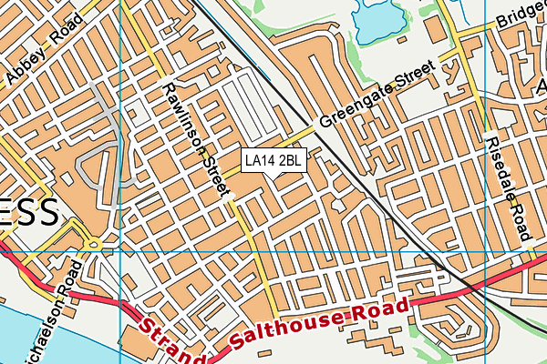 LA14 2BL map - OS VectorMap District (Ordnance Survey)