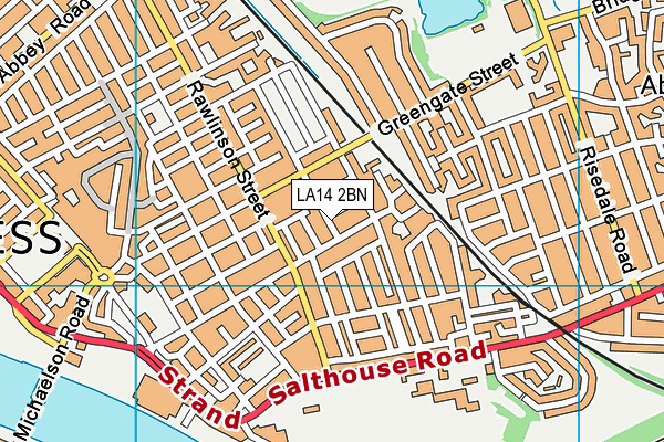 LA14 2BN map - OS VectorMap District (Ordnance Survey)