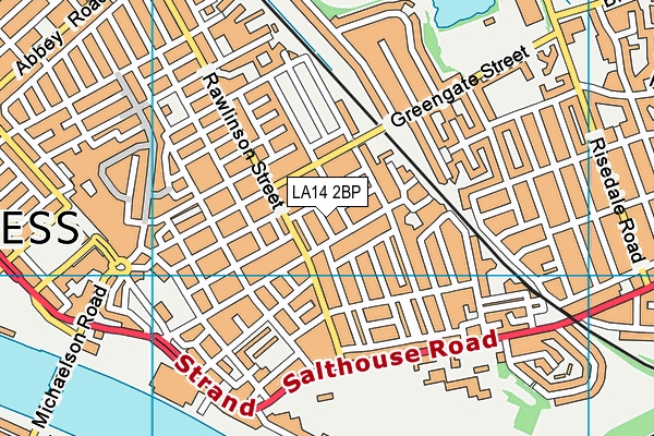 LA14 2BP map - OS VectorMap District (Ordnance Survey)