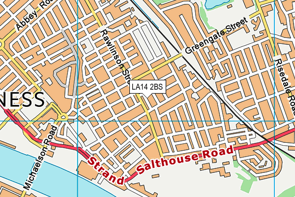 LA14 2BS map - OS VectorMap District (Ordnance Survey)