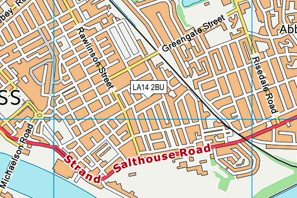 LA14 2BU map - OS VectorMap District (Ordnance Survey)