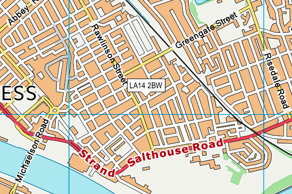 LA14 2BW map - OS VectorMap District (Ordnance Survey)