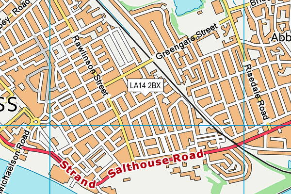 LA14 2BX map - OS VectorMap District (Ordnance Survey)