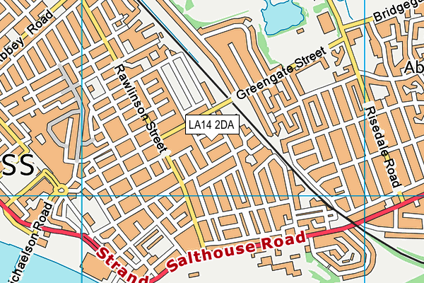 LA14 2DA map - OS VectorMap District (Ordnance Survey)