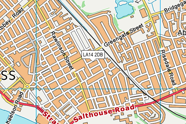 LA14 2DB map - OS VectorMap District (Ordnance Survey)