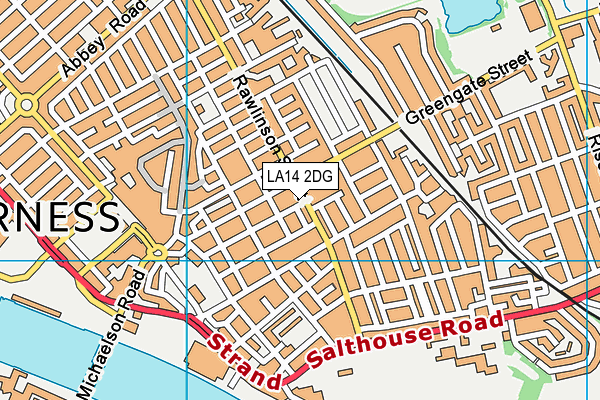 LA14 2DG map - OS VectorMap District (Ordnance Survey)